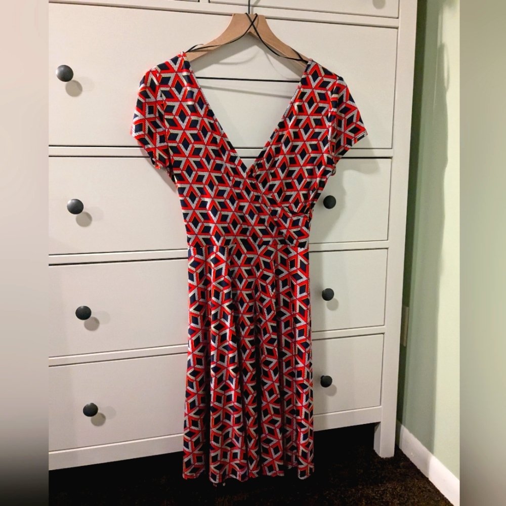 Kaileigh Amandine Knit Dress in Red Size Medium